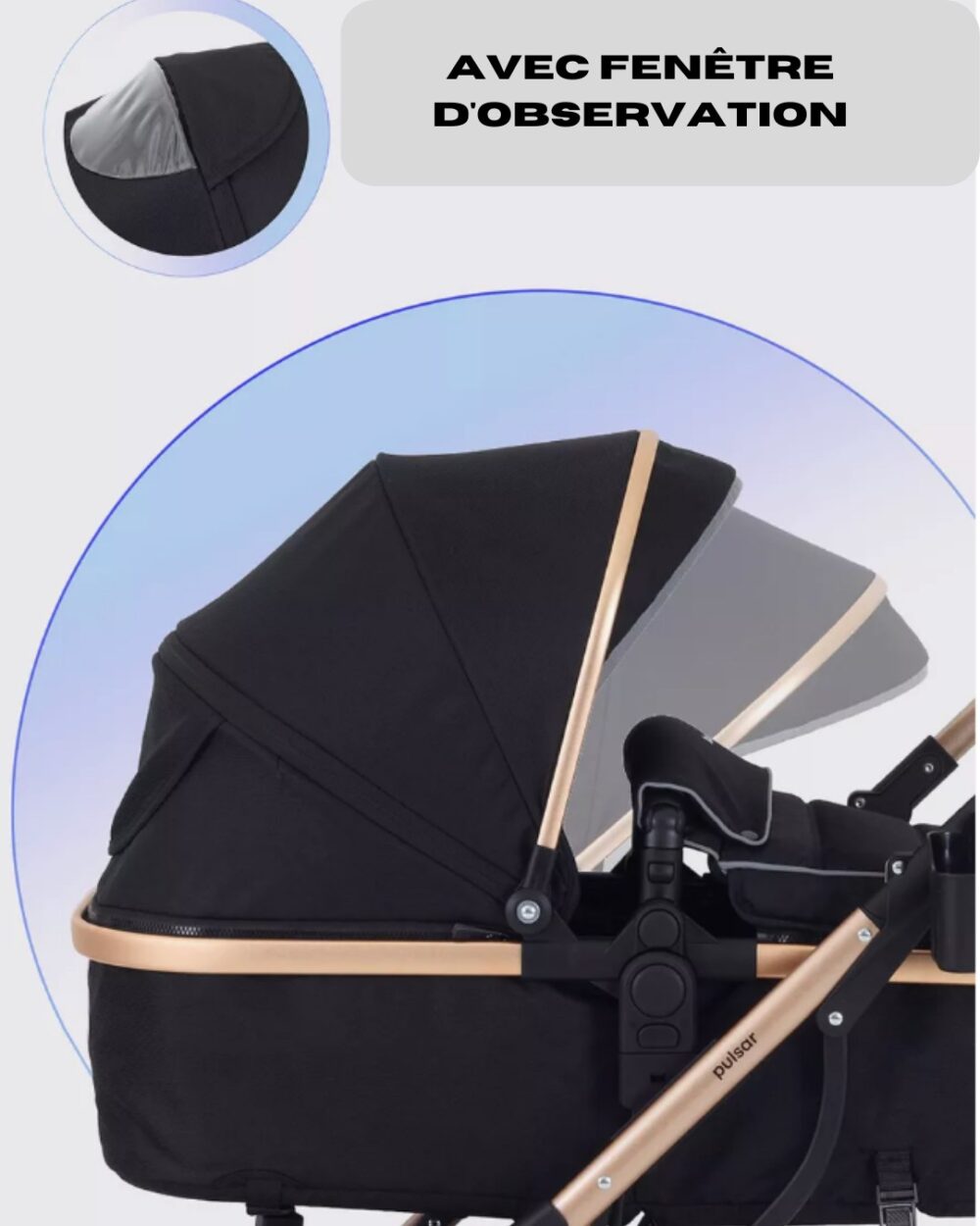 Poussette transformable - combinée - convertible - 2 en 1 - poids 0-22kg – Image 5